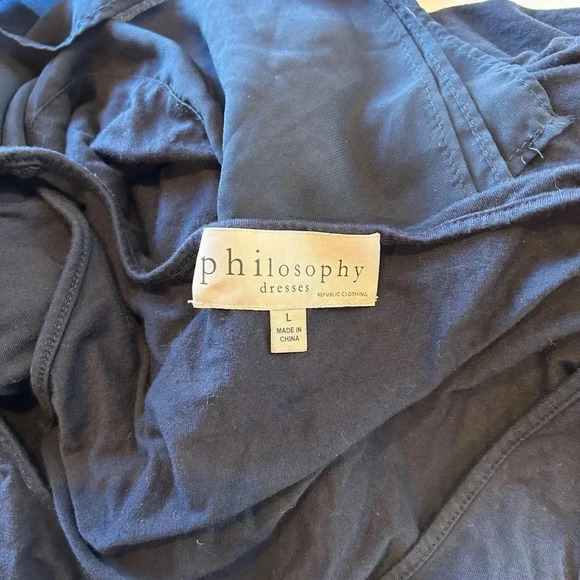 Philosophy Asymmetrical Navy Dress Size L - Picture 7 of 8